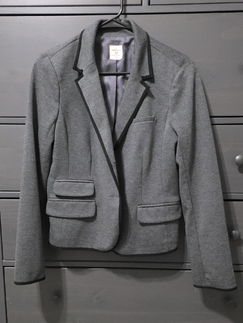 GAP "The Academy" Grey Blazer with Black Trim